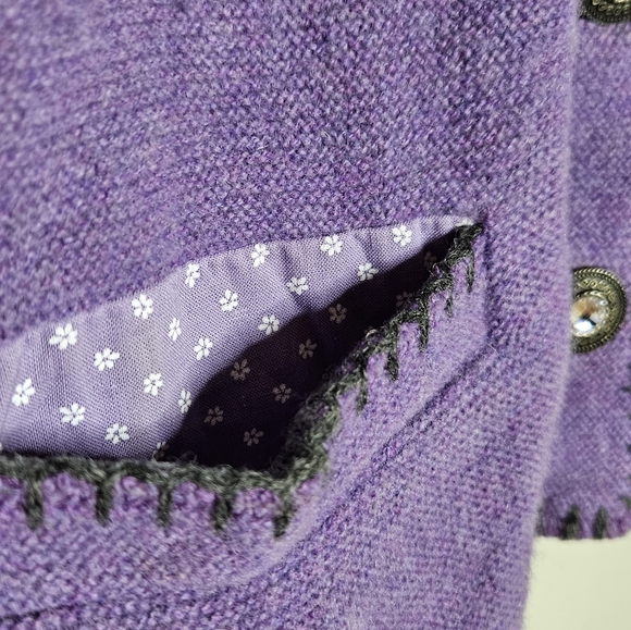 Purple cardigan wool Giesswein - Picture 6 of 12